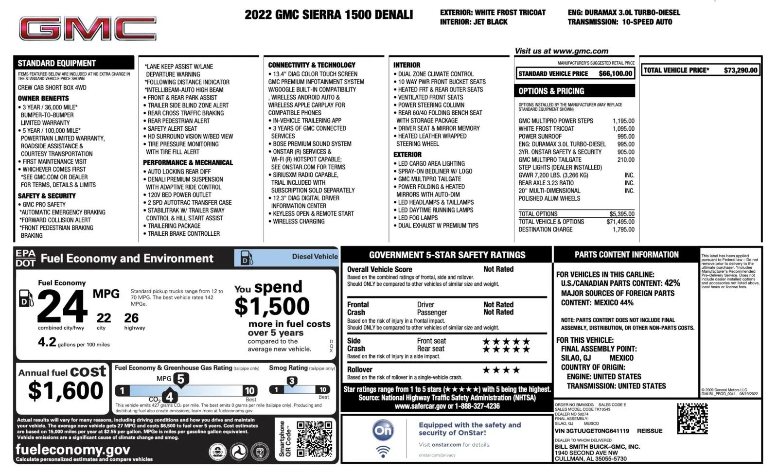 gmc sierra 1500 denali 2022 3GTUUGET0NG641119 image gmc sierra 1500 denali 2022 3GTUUGET0NG641119 image